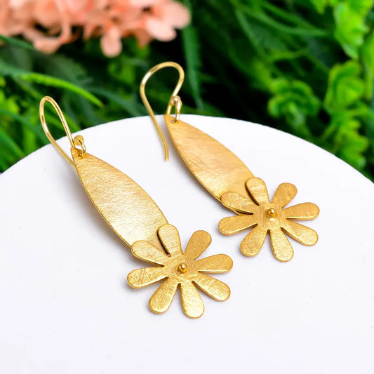 Flower Design Drop Handcrafted Minimalist Earrings