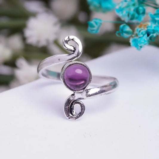 Natural Amethyst Handcrafted Statement Gemstone Ring