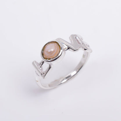 Pearl Natural Gemstone Handcrafted Statement Love Ring