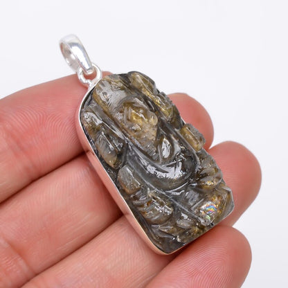 Labradorite Handcrafted Natural Gemstone Minimalist Pendant