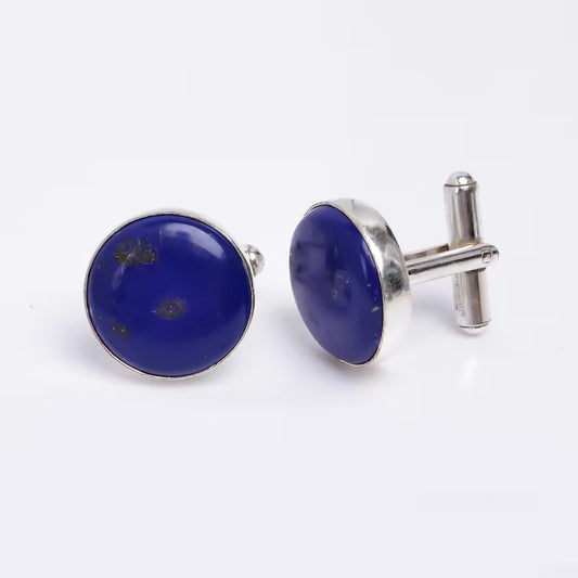 Natural Lapis Lazuli 925 Sterling Silver  Cufflinks