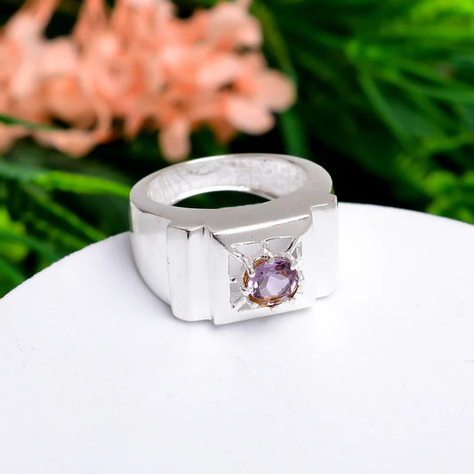 Amethyst Handcrafted Statement Natural Gemstone Ring
