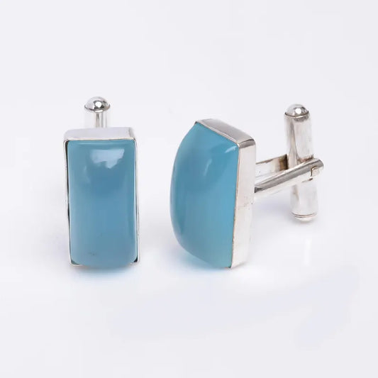 Chalcedony 925 Sterling Silver Cufflinks