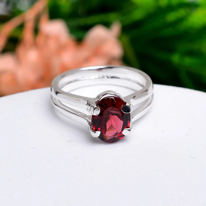 Garnet Handcrafted Statement Natural Gemstone Ring