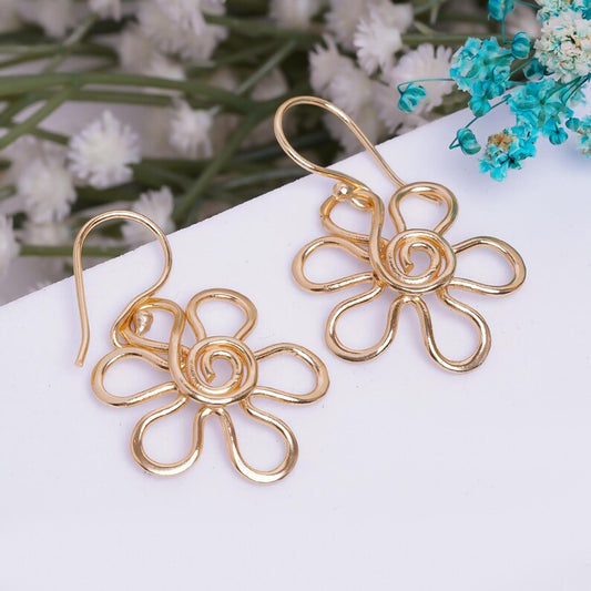 Flower Design Drop and Dangle Handcrafted Earrings
