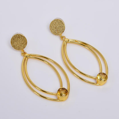 Citrine Natural Gemstone Handcrafted Stud Earrings