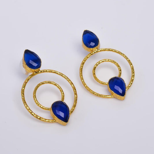 Lapis Lazuli Handcrafted Natural Gemstone Stud Earrings