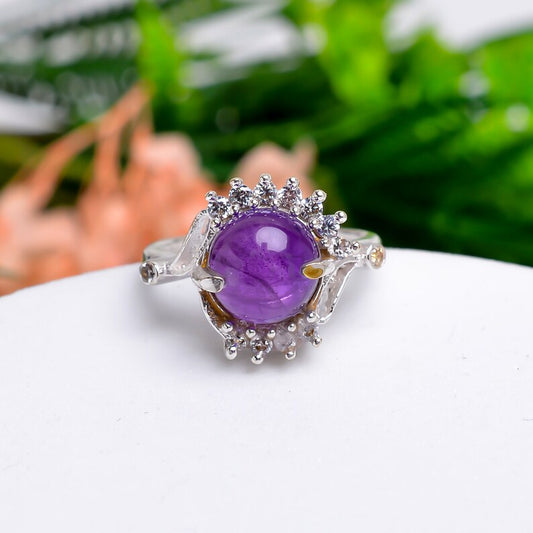 Amethyst Handcrafted Birthstone Natural Gemstone Ring