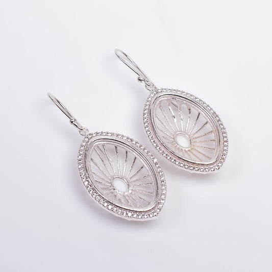 Cubic Zirconia Handcrafted Gemstone Dangle Earrings