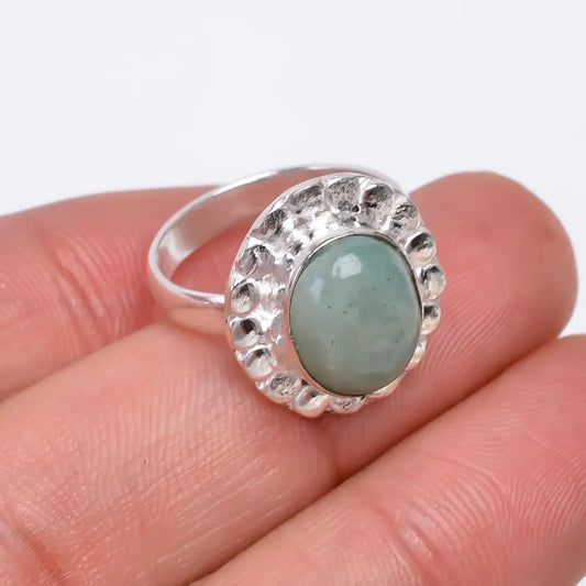 Jade Natural Gemstone Minimalist Handcrafted Signet Ring