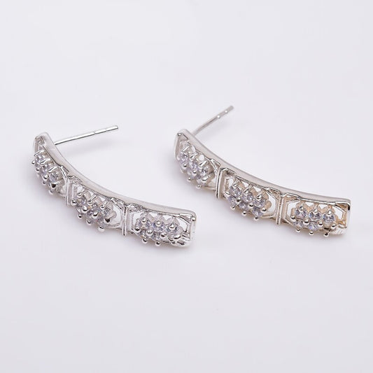 Cubic Zirconia Handcrafted Stud Gemstone Minimalist Earrings
