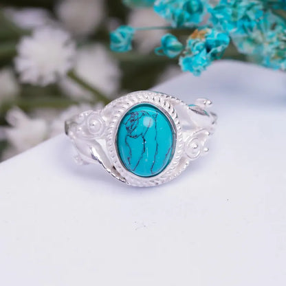 Turquoise Handcrafted Statement Natural Gemstone Ring