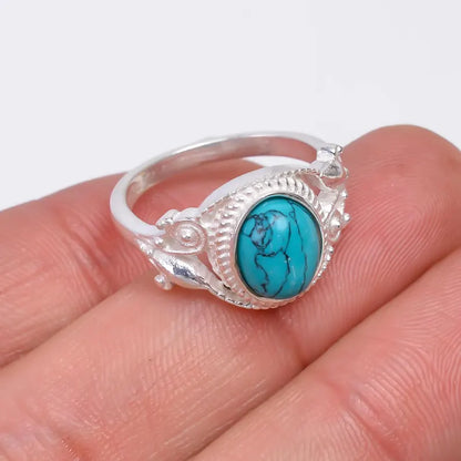 Turquoise Handcrafted Statement Natural Gemstone Ring