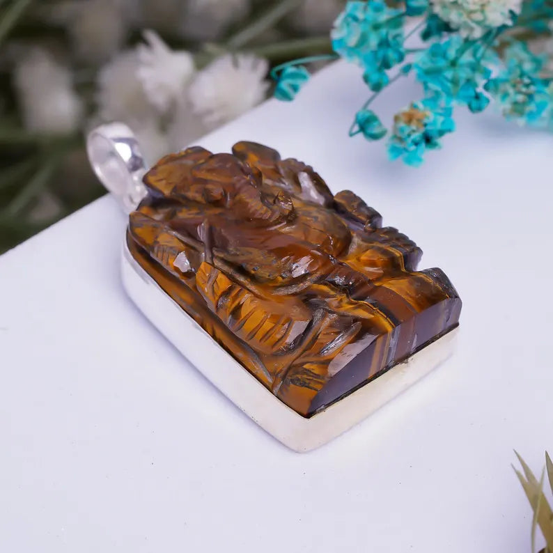 Tiger's Eye Handcrafted Natural Gemstone Pendant