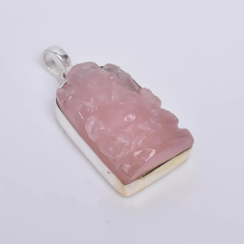 Rose Quartz Handcrafted  Natural Gemstone Pendant