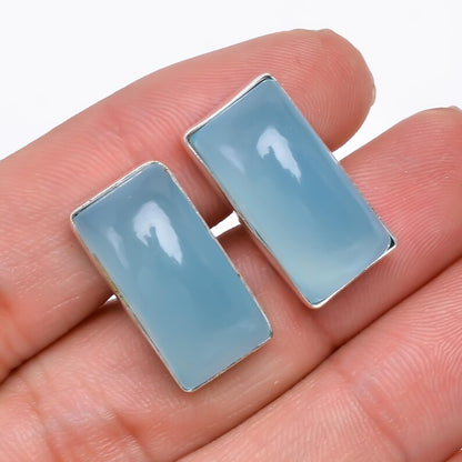 Chalcedony 925 Sterling Silver Cufflinks