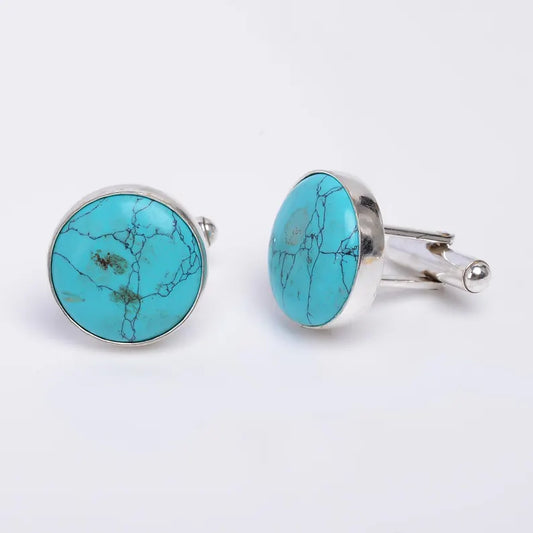 Turquoise 925 Sterling Silver Cufflinks