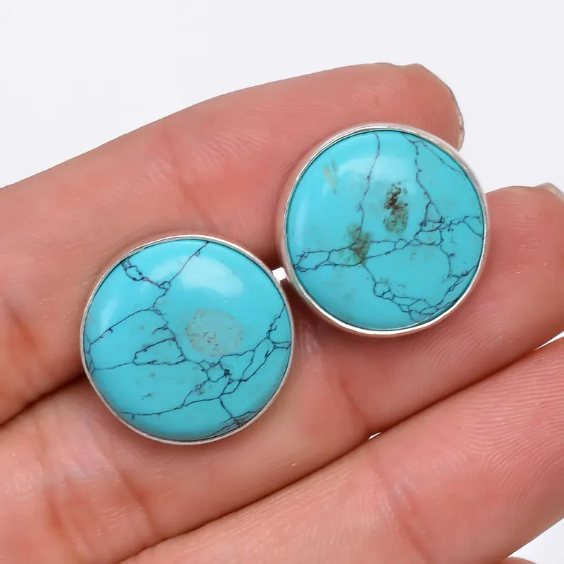 Turquoise 925 Sterling Silver Cufflinks