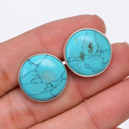 Turquoise 925 Sterling Silver Cufflinks