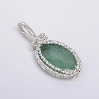 Green Jade 925 Sterling Silver Handcrafted Pendant