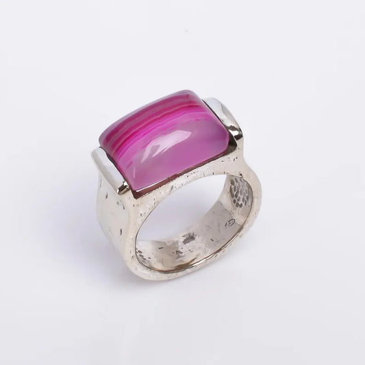 Natural Gemstone Onyx Handcrafted Minimalist Birthstone Ring