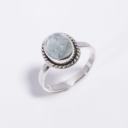 Aquamarine Handcrafted Statement Natural Gemstone Ring