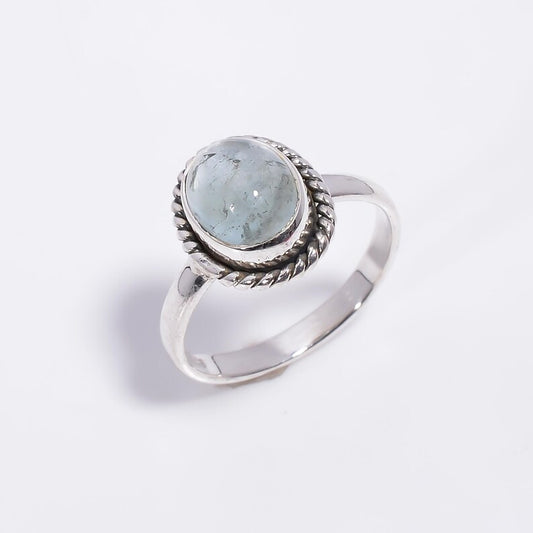 Aquamarine Handcrafted Statement Natural Gemstone Ring