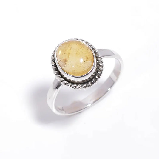 Natural Citrine Gemstone Statement Handcrafted Ring