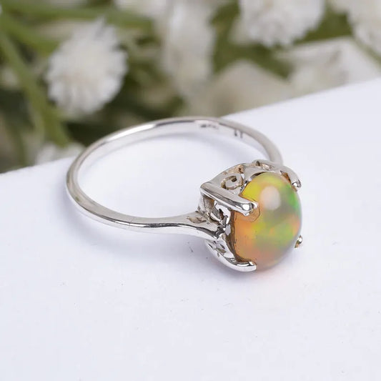 Opal Handcrafted Statement Natural Gemstone Ring