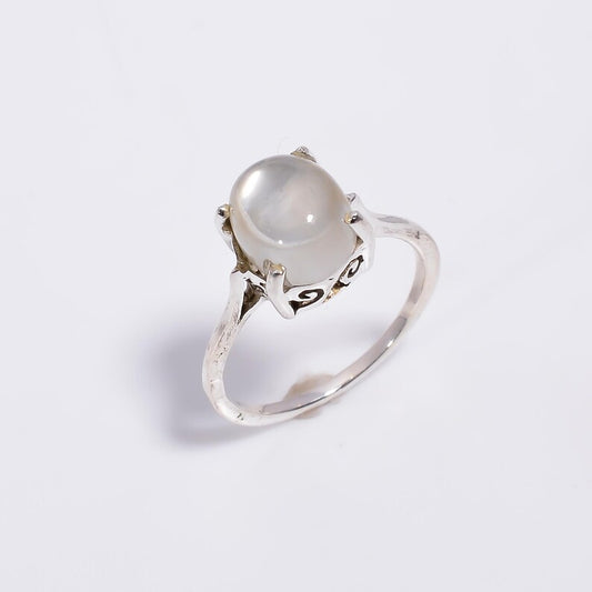 Natural Moonstone Gemstone Handcrafted Statement Ring