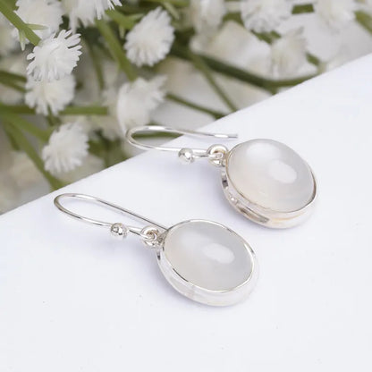 Moonstone Natural Gemstone Handcrafted Drop Earrings