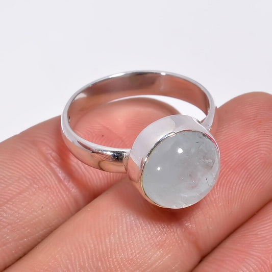 Aquamarine Natural Gemstone Handcrafted Statement Ring