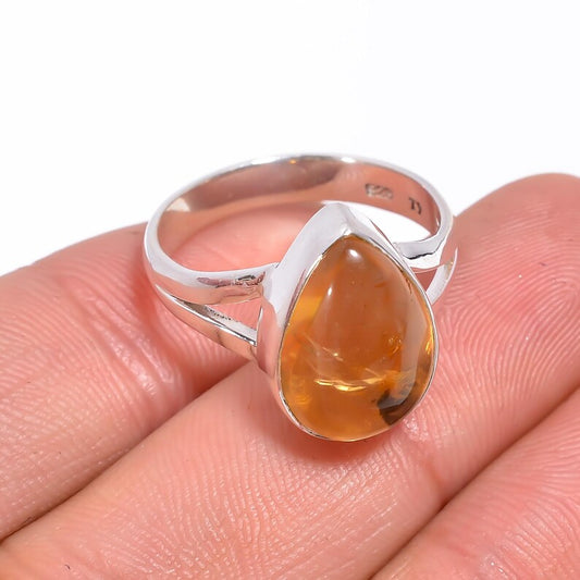 Natural Citrine Statement Gemstone Handcrafted Ring