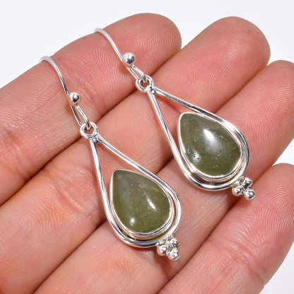 Jade Handcrafted Natural Gemstone Drop Earrings