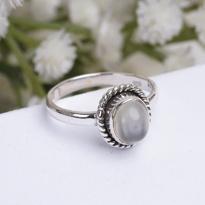 Moonstone Handcrafted Statement Natural Gemstone Ring