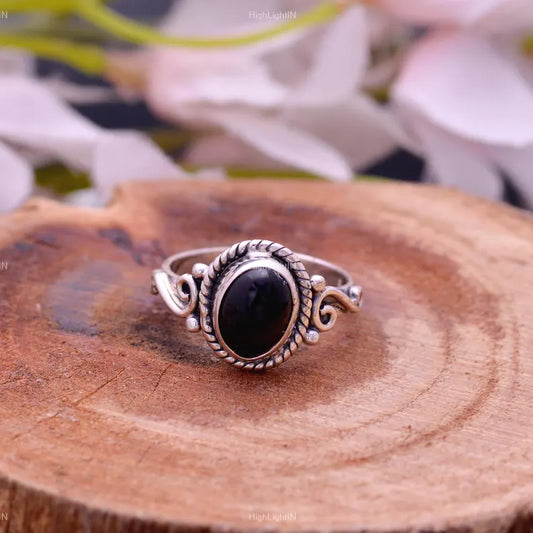 Black Onyx Handcrafted Statement Vintage Ring