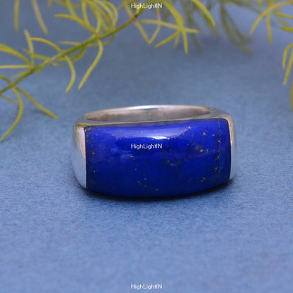Lapis Lazuli Gemstone Engagement Statement Ring