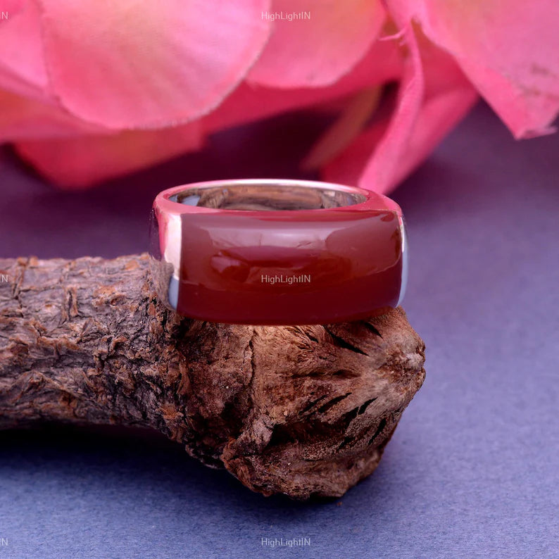 Natural Carnelian, Turquoise And Lapis Handmade Statement Ring