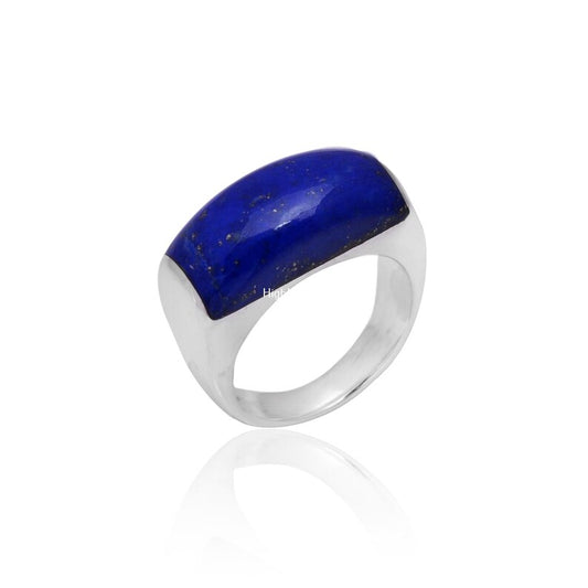 Lapis Lazuli Gemstone Engagement Statement Ring